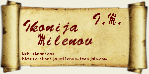 Ikonija Milenov vizit kartica
